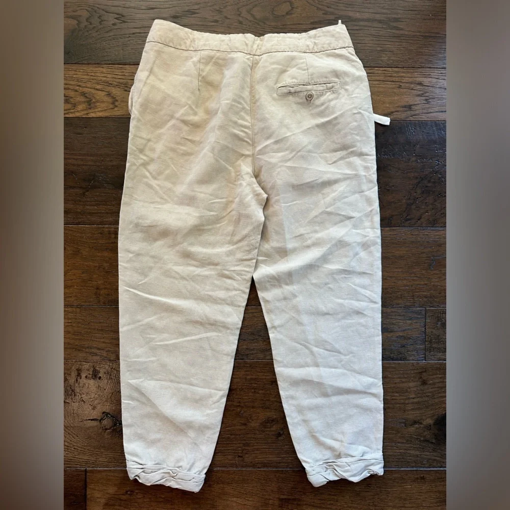 Wilfred Khaki Linen Roll Bottom Pants- size 4